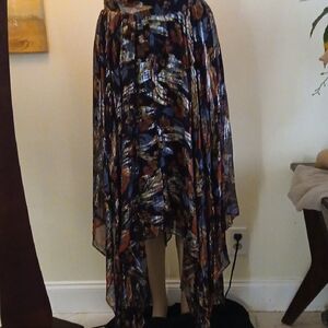 The Kooples Multicolor Floral A-Line Skirt